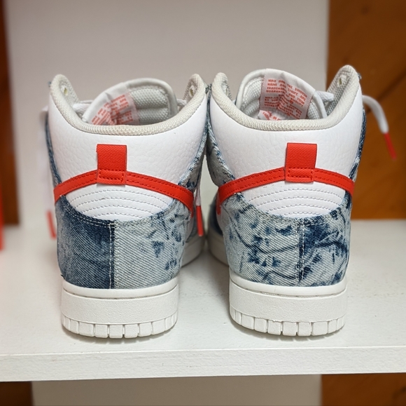 ⚡SOLD⚡NWB Nike Dunk High Top Sneakers in Multi-Color/Habanero Red/White Sz 8 - Picture 5 of 10